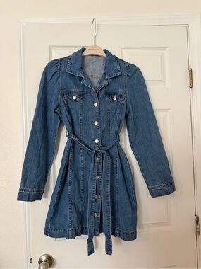 Idem Ditto Denim Belted Shirt Dress Size M